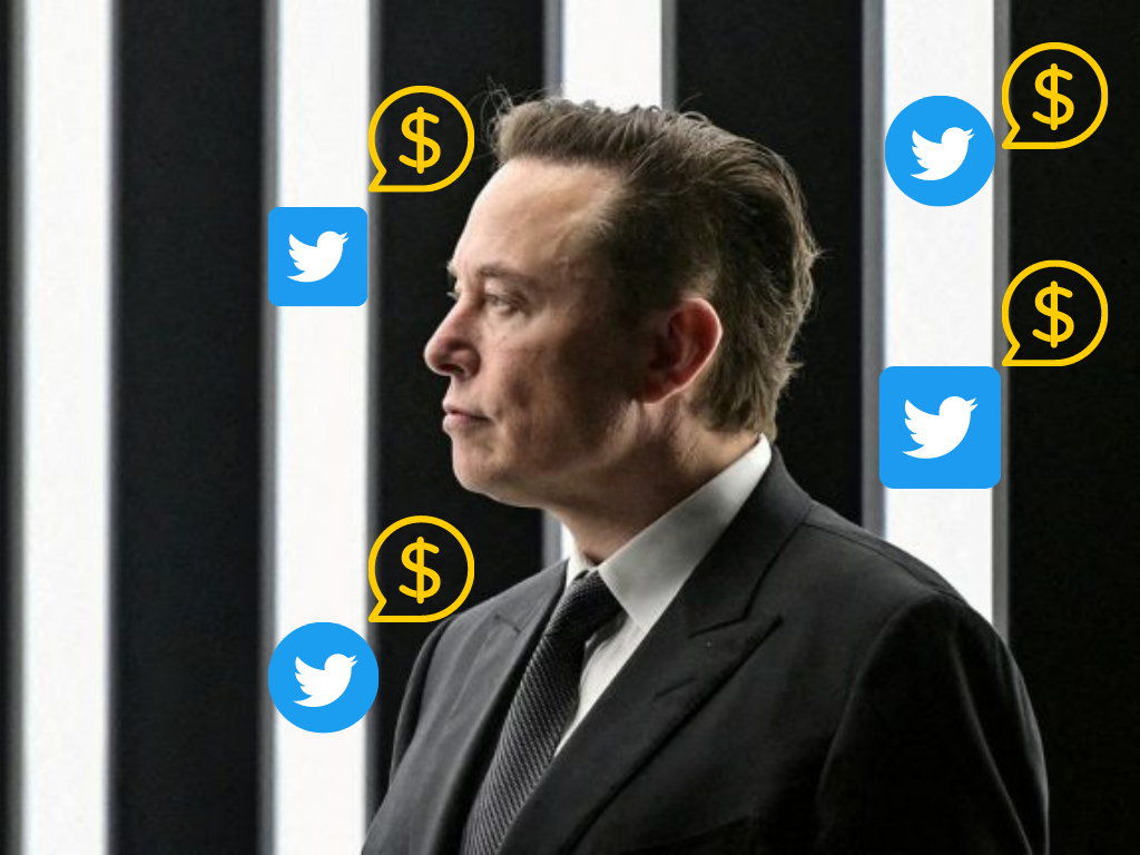 Musk kupuje twitter - ilustracija