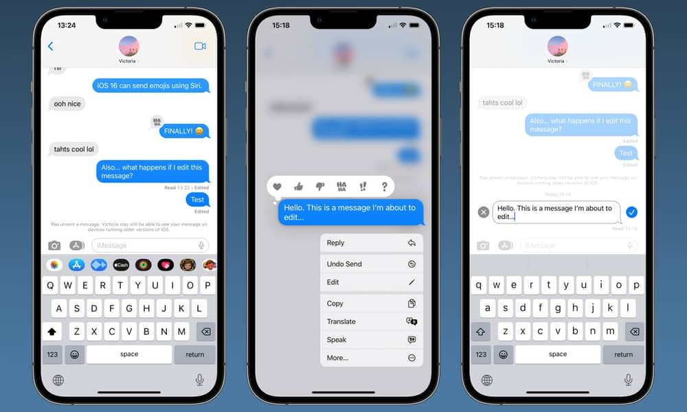 Apple iOS 16 iMessages