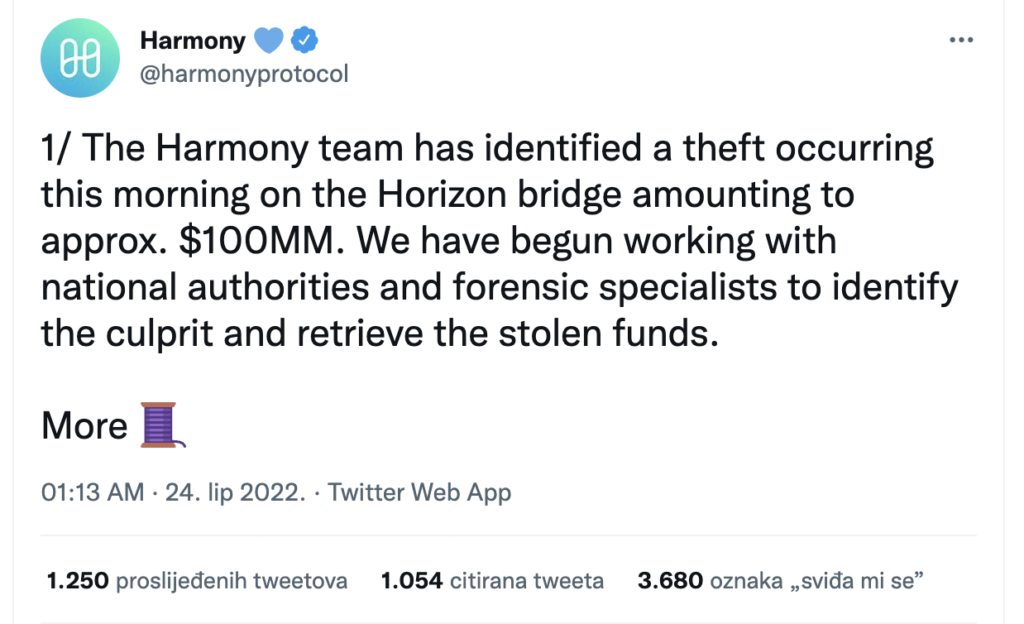 Harmony tweet
