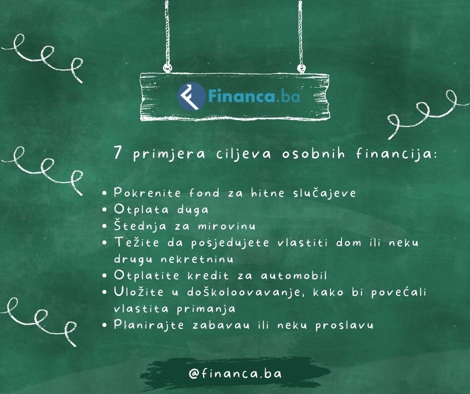 7 primjera ciljeva osobnih financija