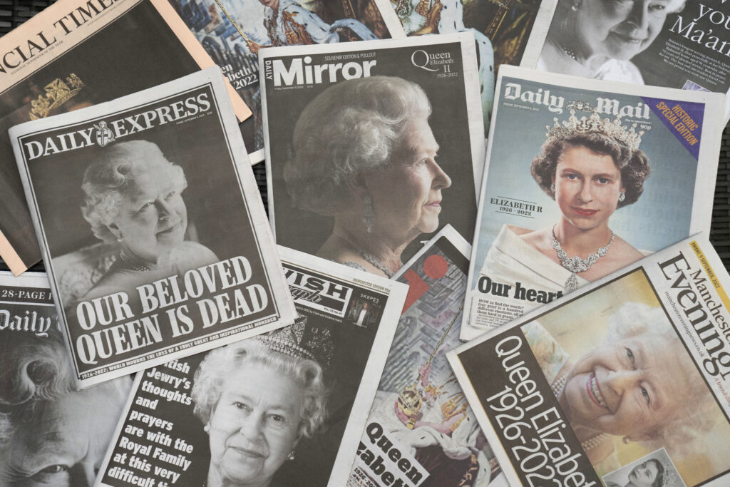 Kraljica Elizabeta II naslovnice novina