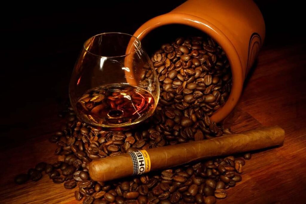 Konjak cigara i kava