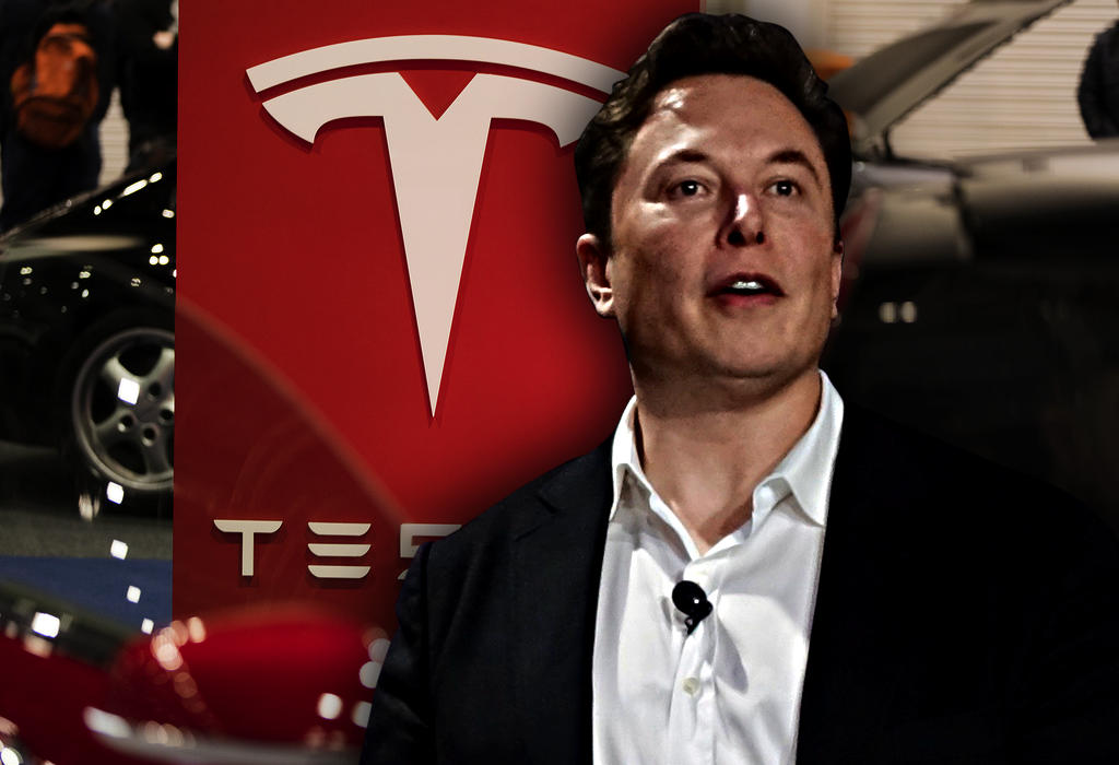 Elon Musk i Tesla - ilustracija