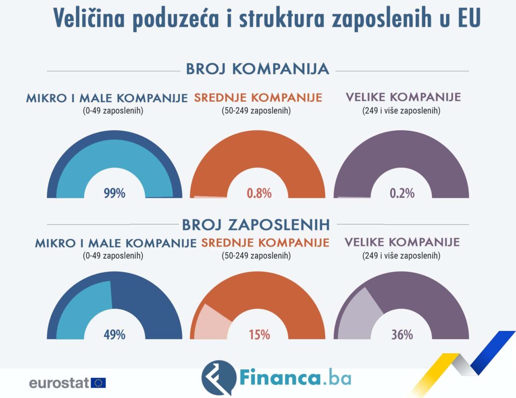 Struktura veličine kompanija u EUR u 2021. godini 