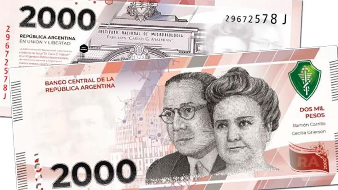 Arentinski peso (novčanica od 2.000 koja je tek uvedena)