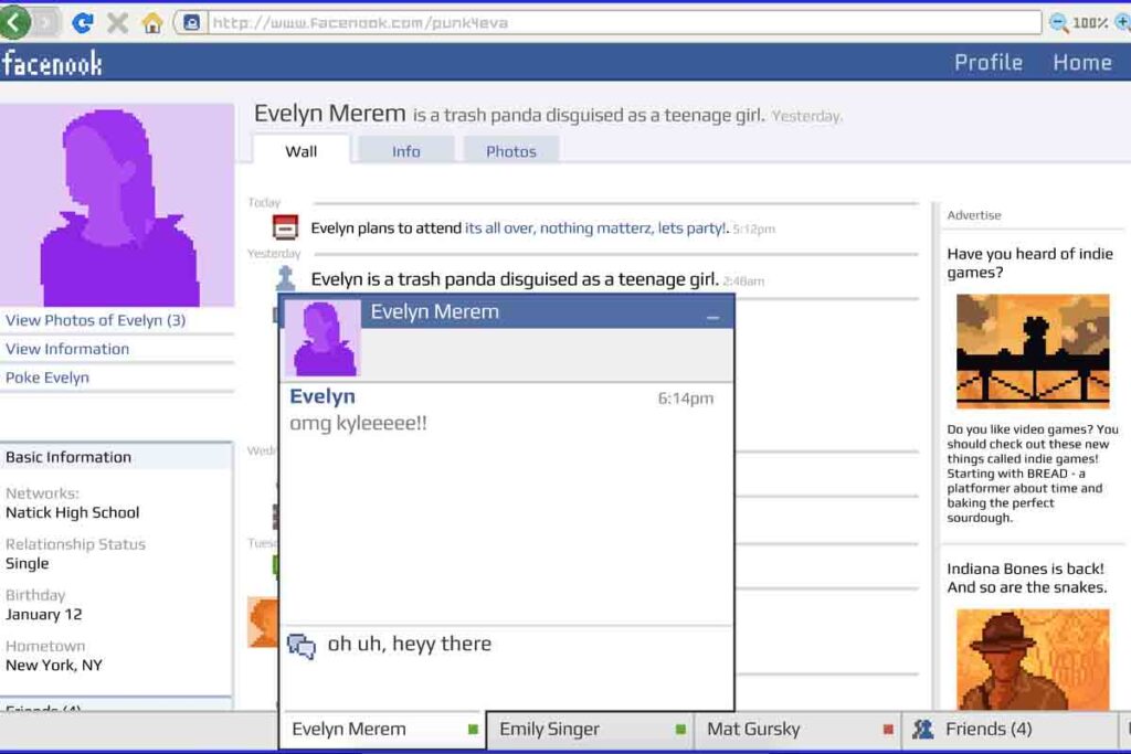 Facebook chat 2008