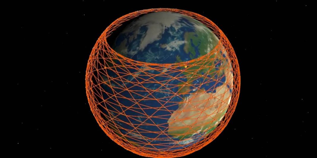 Prikaz SpaceX satelita oko zemlje