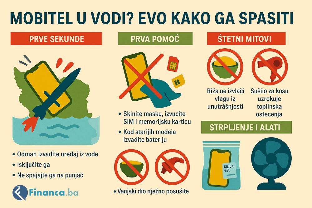 Mobitel u vodi - evo kako ga spasiti