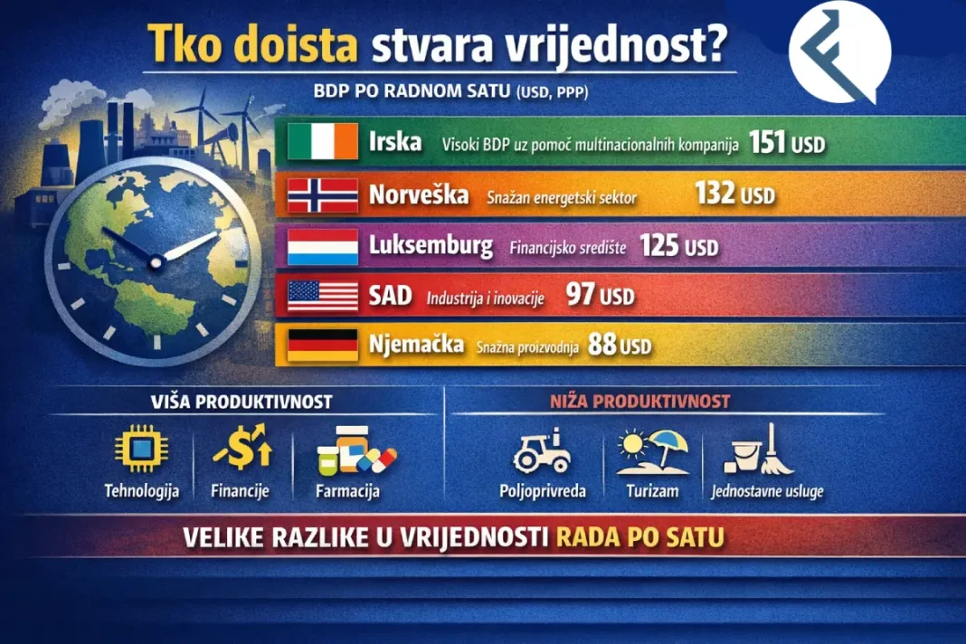Tko stvara vrijednost - BDP po radnom satu